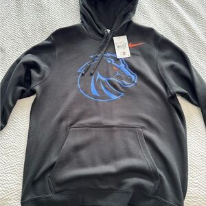NWT Men’s Nike Black Boise St Hoodie with Blue Graphic. Large